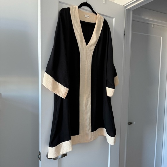 By Malene Birger black & cream Christia kaftan mini dress - size FR 44 (XL) - Picture 4 of 8